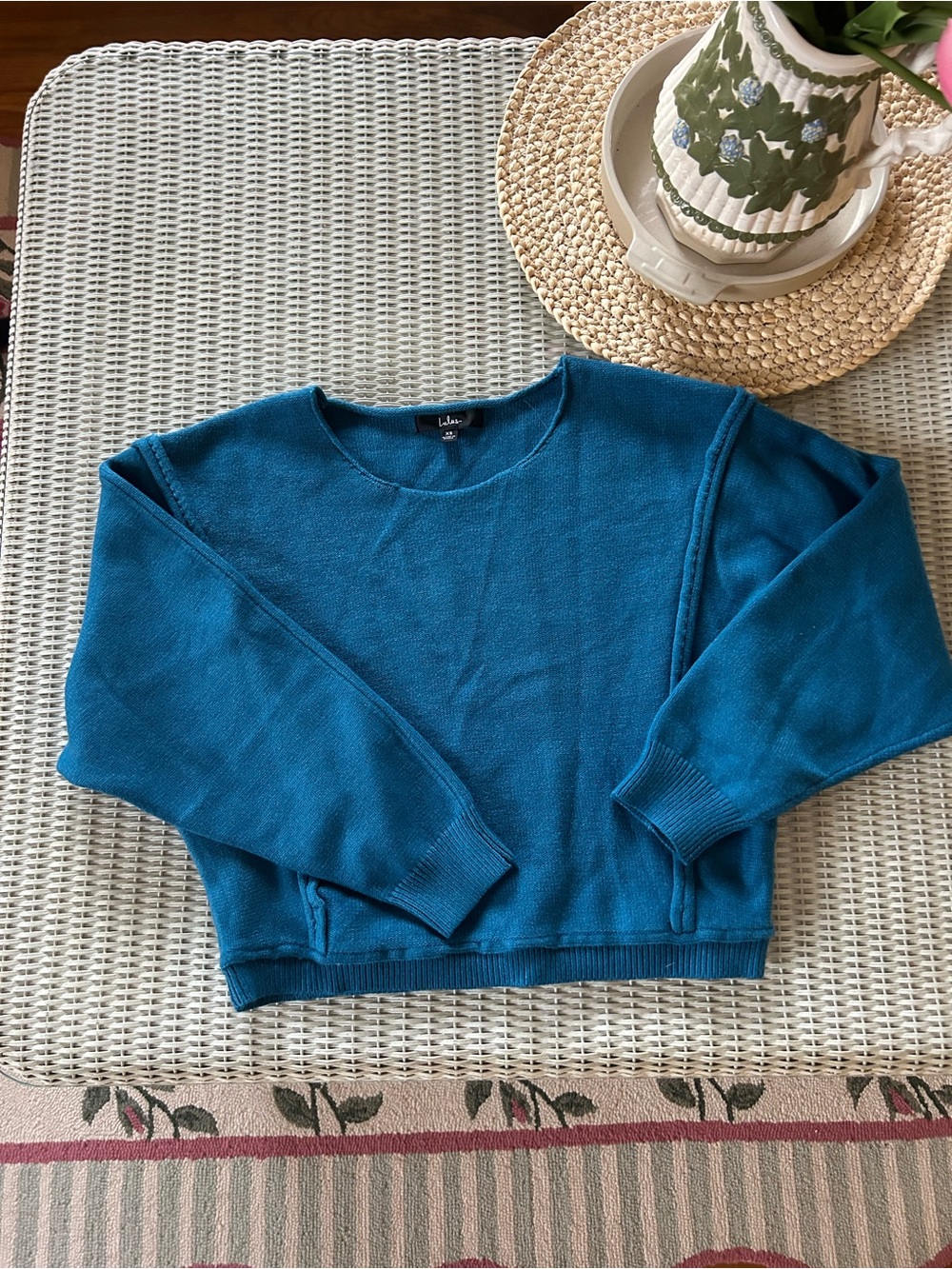 Lulu's Teal Crewneck Sweater - Cozy Knit Pullover